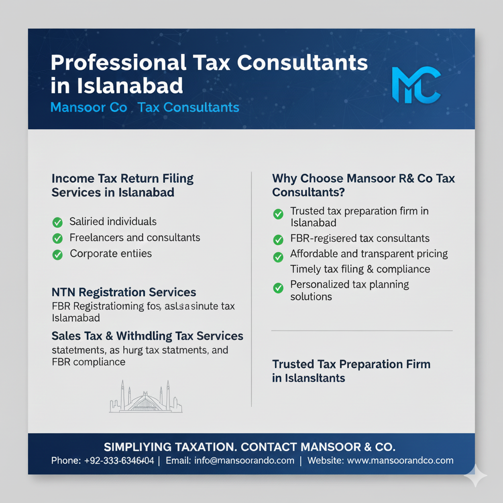 xyz Tax Preparation Services in Islamabad-Mansoor & Co Tax Consultants